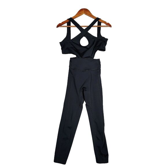 Free People Pants - Free People Movement Jumpsuit Women's Small Black Cutout Sleeveless Workout